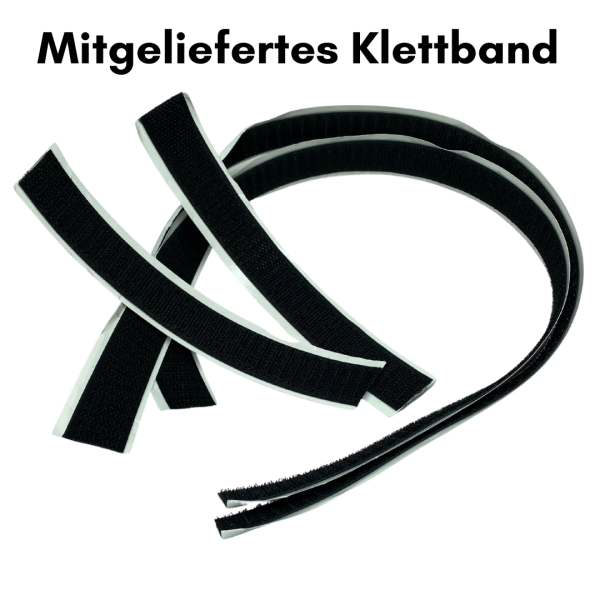 mitgeliefertes Klettband zur Befestigung